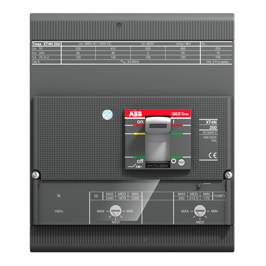 XT4S 250, TMA, In=250A, InN=100%, 4p