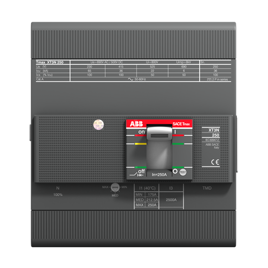 XT3S 250, TMD, In=250A, InN=100%, 4p